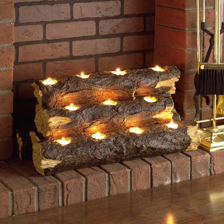 logs as tea light holders