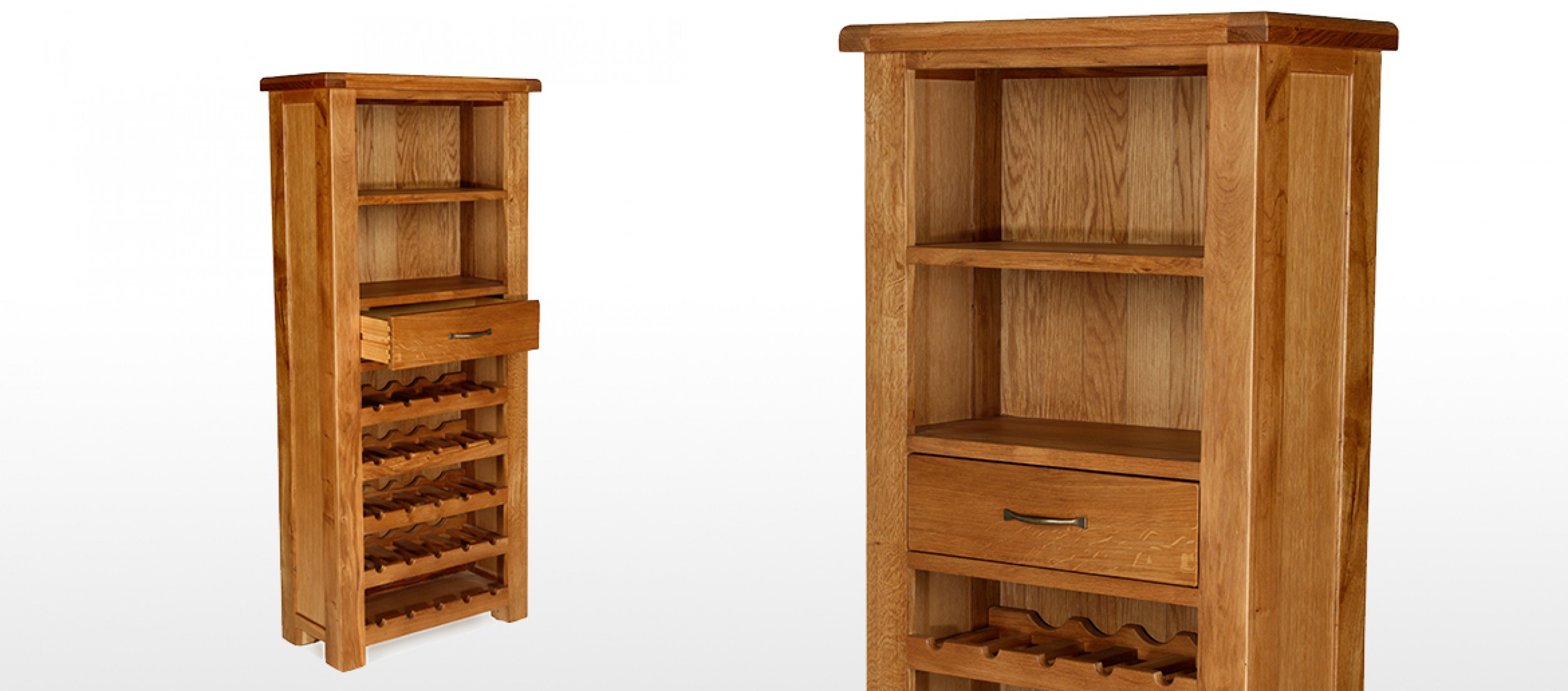 Barham Oak Tall Wine Rack Unit Quercus Living