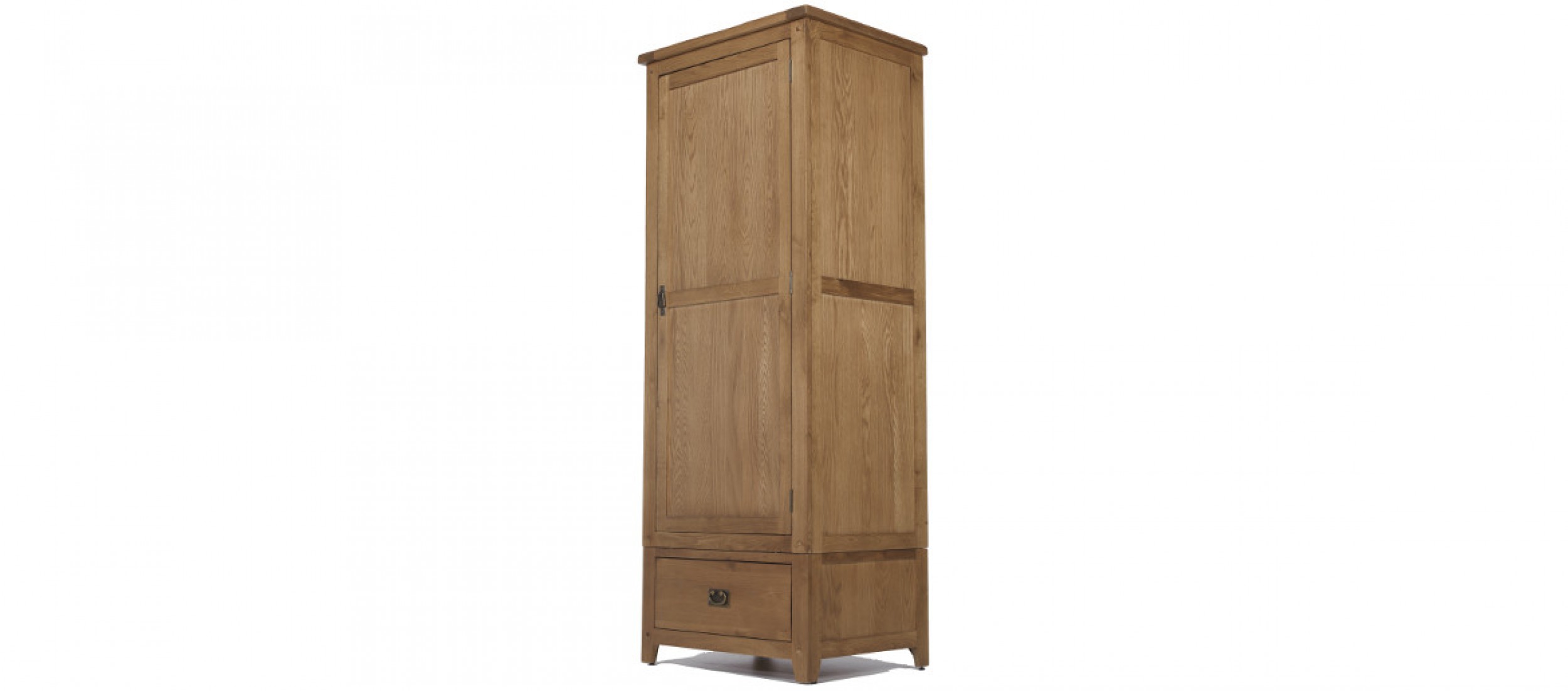 Single rustic oak wardrobe