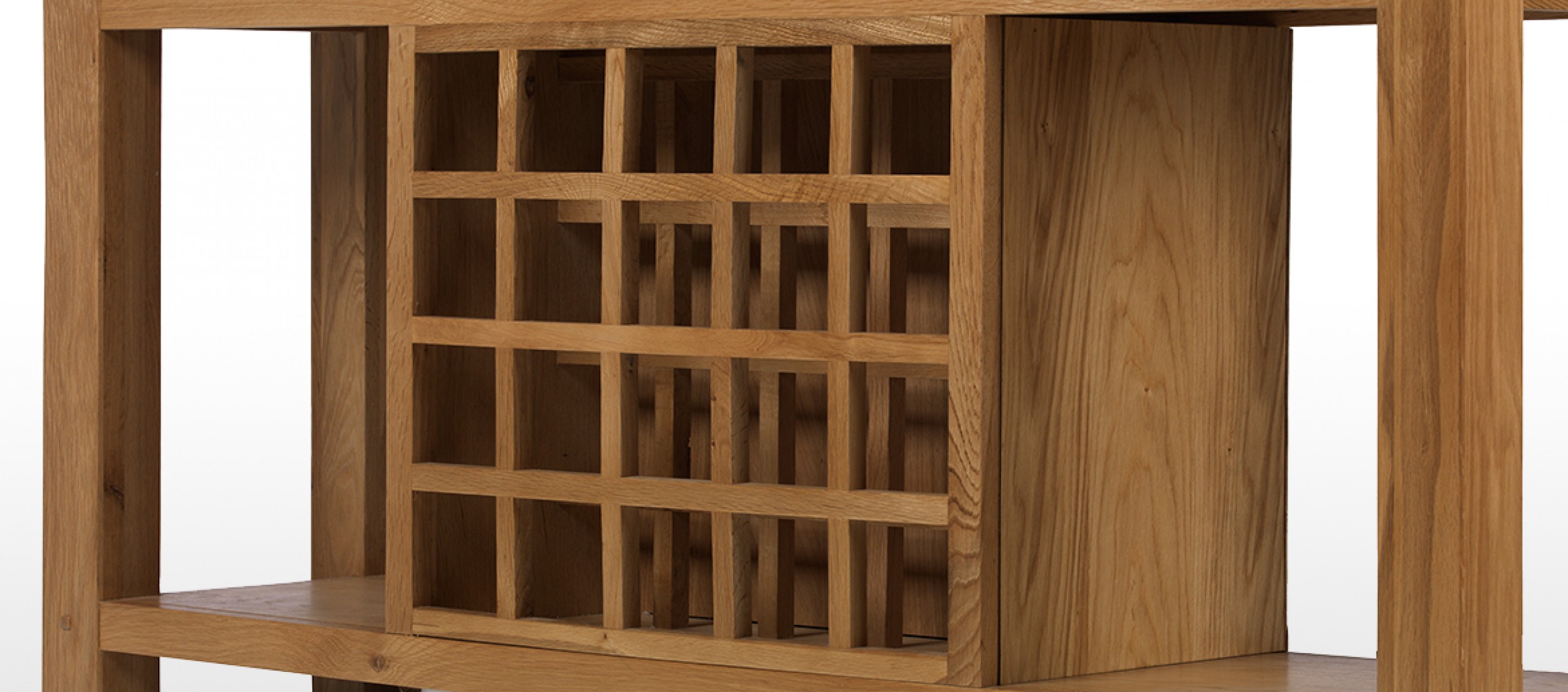 Rustic Oak Wine Rack Console Table Quercus Living