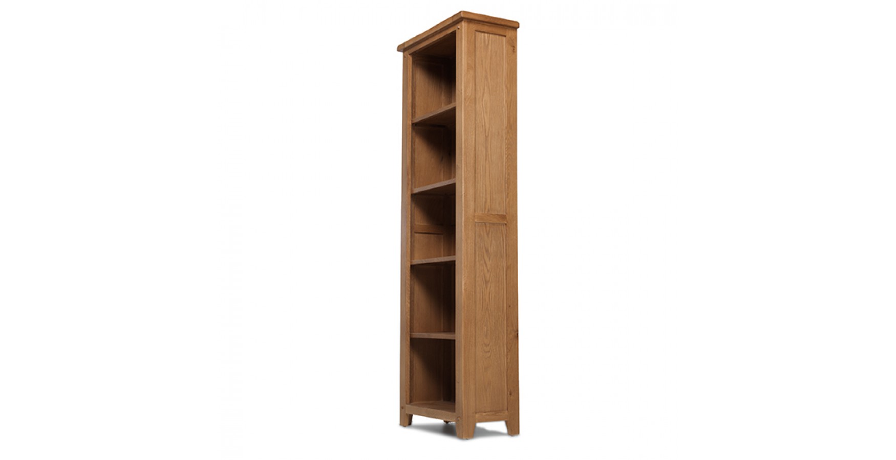 Rustic Oak Tall Slim Bookcase - Lifestyle Furniture UK
