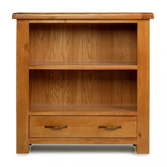 Emsworth Oak Low Bookcase with Drawer - Lifestyle Furniture UK