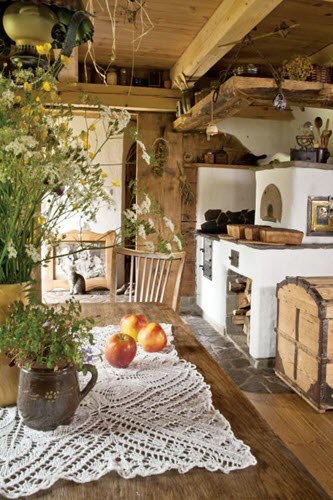Earthy woody colours are made for cosy cottages