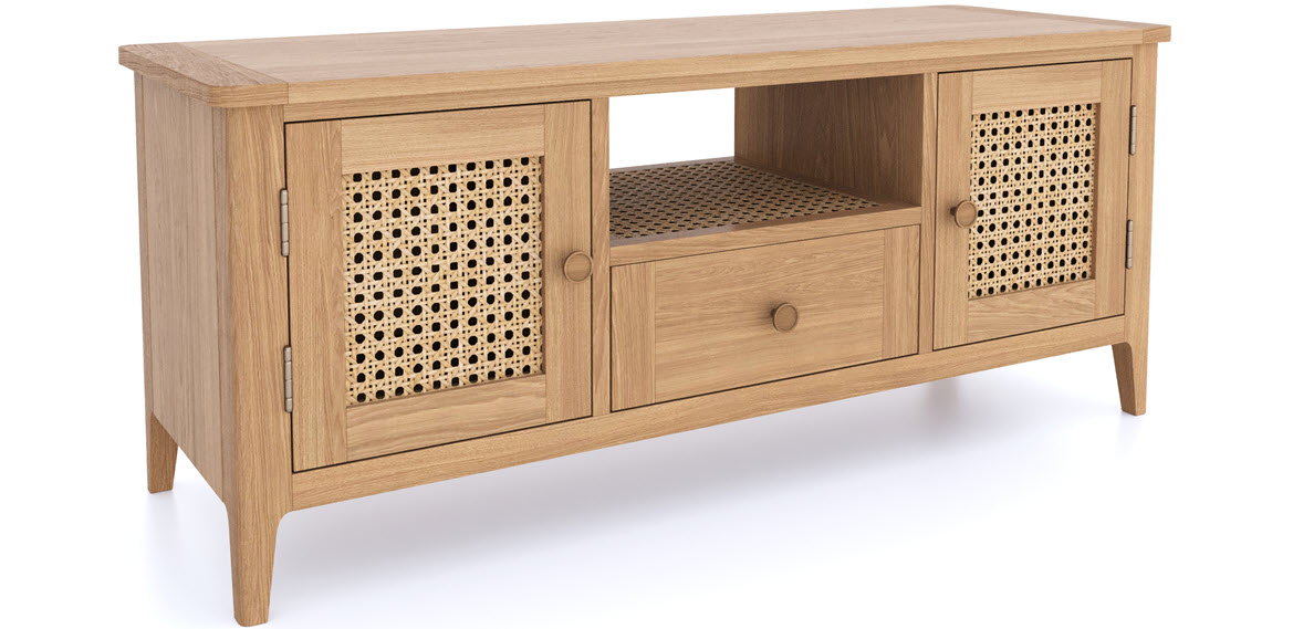 Halmstad Natural Oak Wide TV Unit