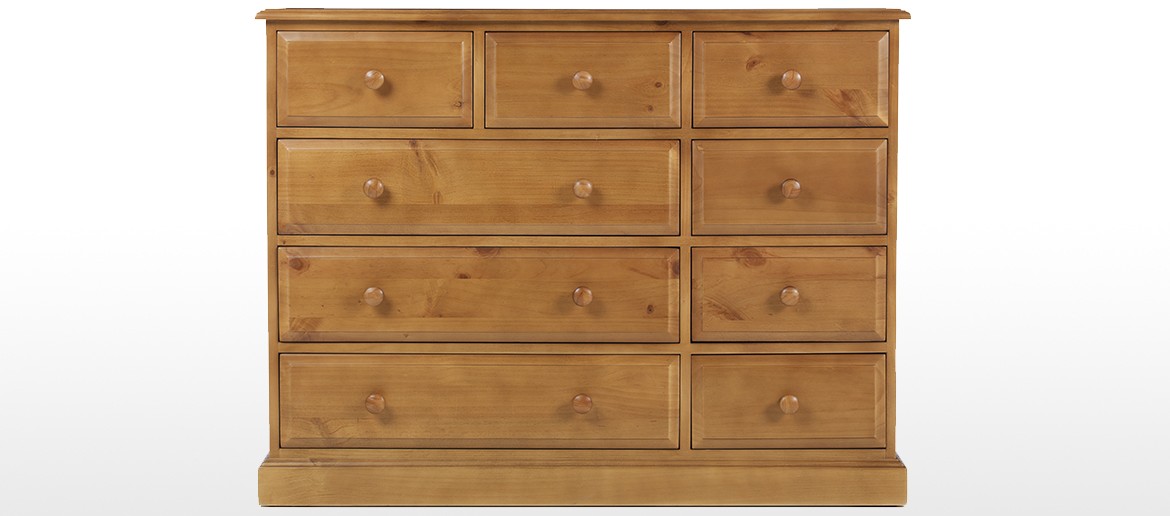 Essentials Pine 9 Drawer Chest of Drawers