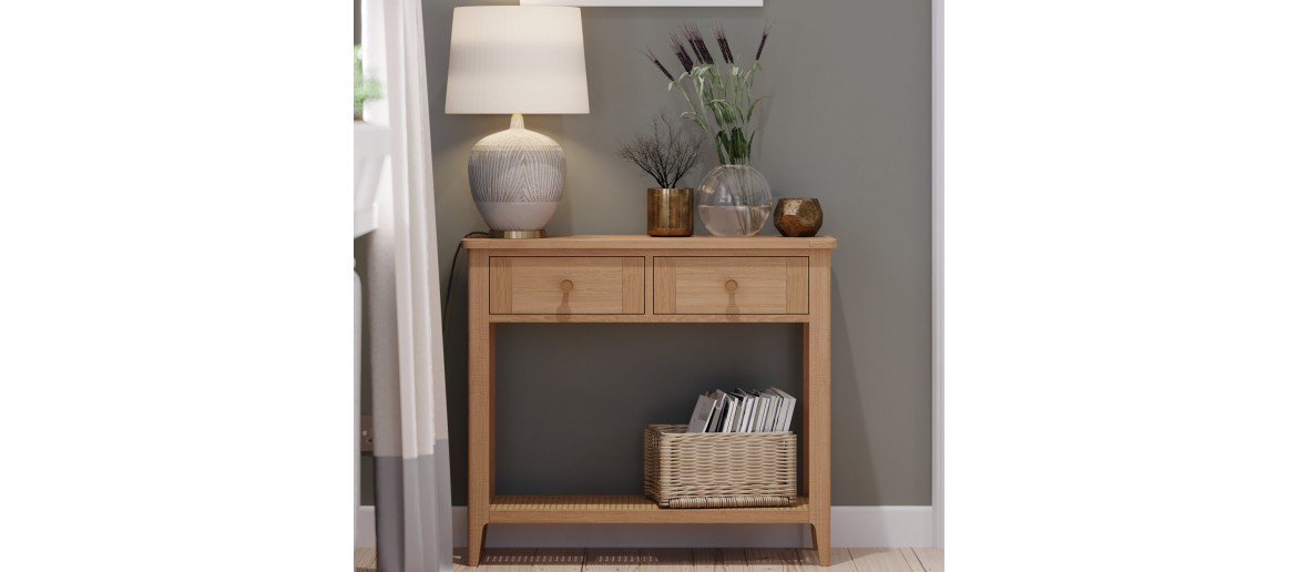 Bravur Natural Oak Console Table