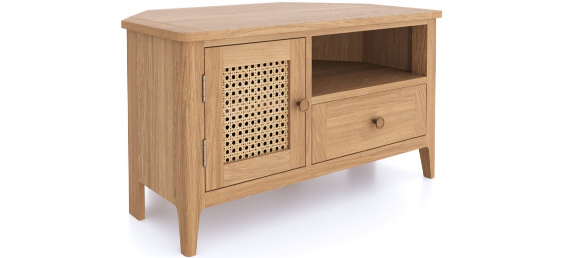 Bravur Natural Oak Corner TV Unit