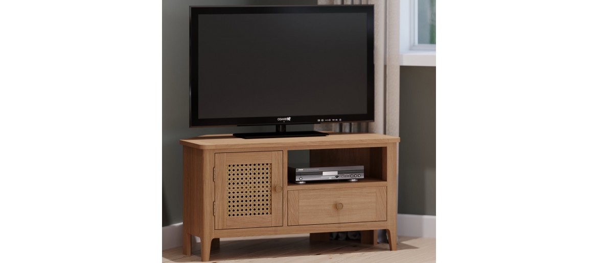 Bravur Natural Oak Corner TV Unit