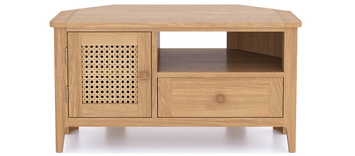 Bravur Natural Oak Corner TV Unit