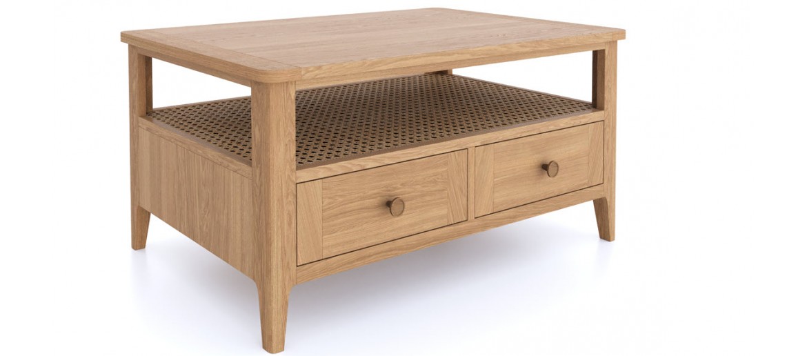 Bravur Natural Oak 2 drawer Coffee Table