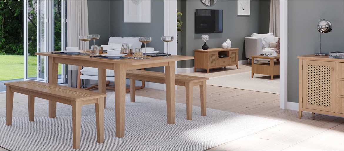 Bravur Natural Oak Extending Dining Table