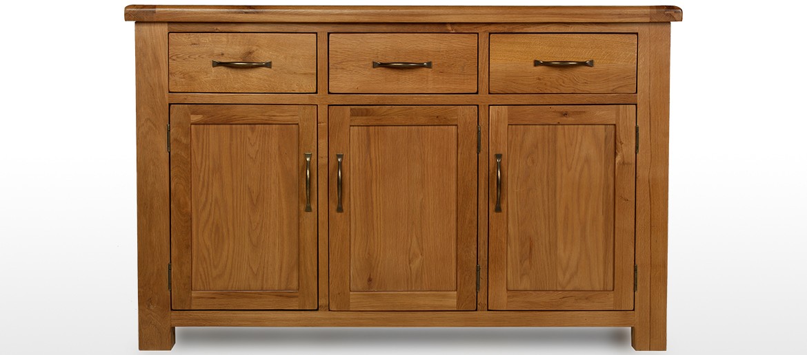 Barham Oak Large 3 Door, 3 Drawer Sideboard