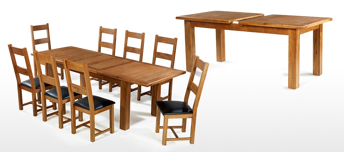 Barham Oak 180-250 cm Extending Dining Table and 8 Chairs