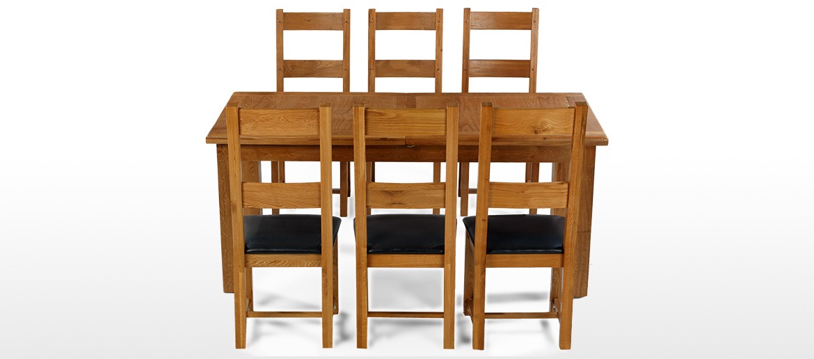 Barham Oak 180-250 cm Extending Dining Table and 6 Chairs