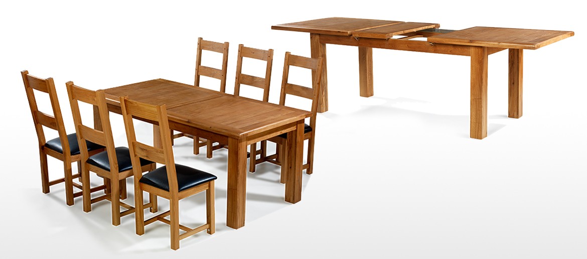 Barham Oak 180-250 cm Extending Dining Table and 6 Chairs