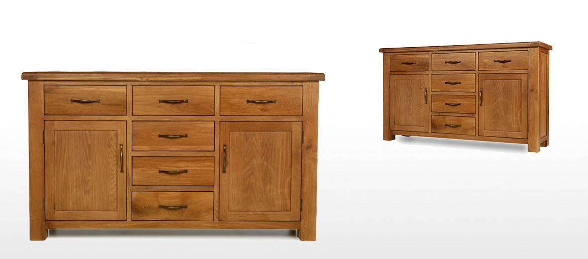 Barham Oak Large 2 Door, 6 Drawer Sideboard