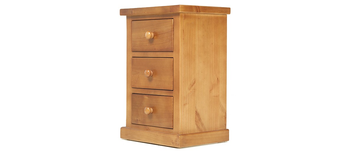 Devon Pine Kids 3 Drawer Bedside Cabinet