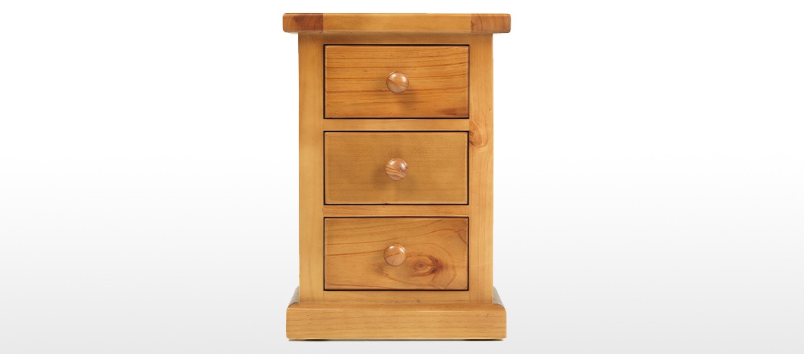 Devon Pine 3 Drawer Bedside Cabinet