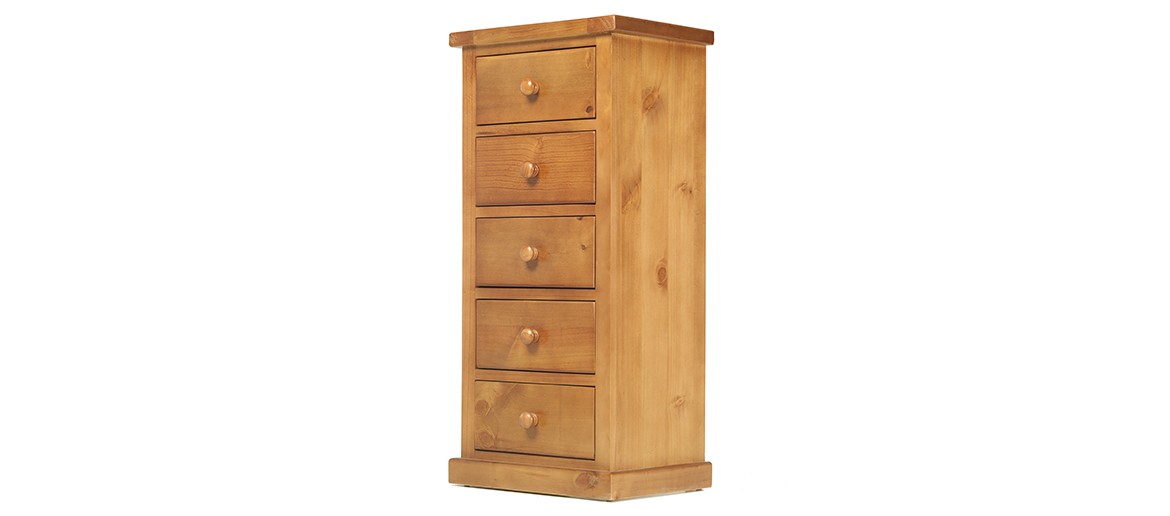 Devon Pine 5 Drawer Tall Chest of Drawers