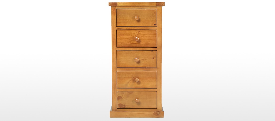 Devon Pine 5 Drawer Tall Chest of Drawers