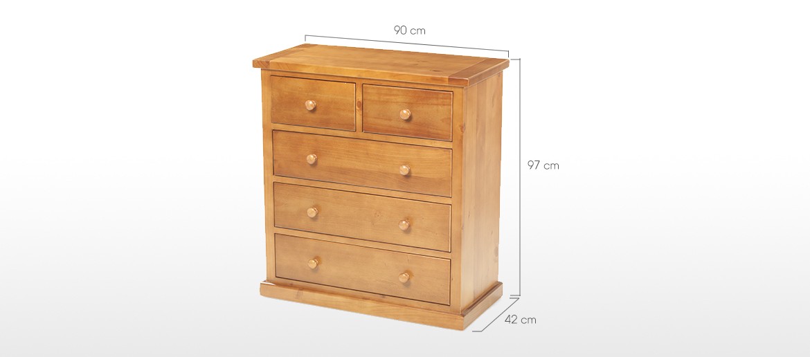 Devon Pine 2 Over 3 Chest of Drawers