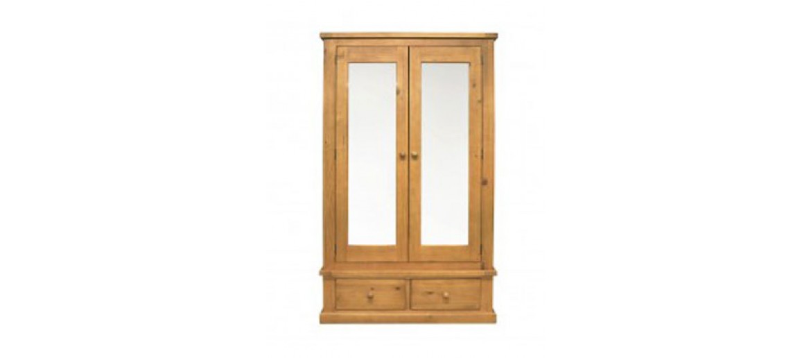 Devon Pine Double Wardrobe with Mirrors