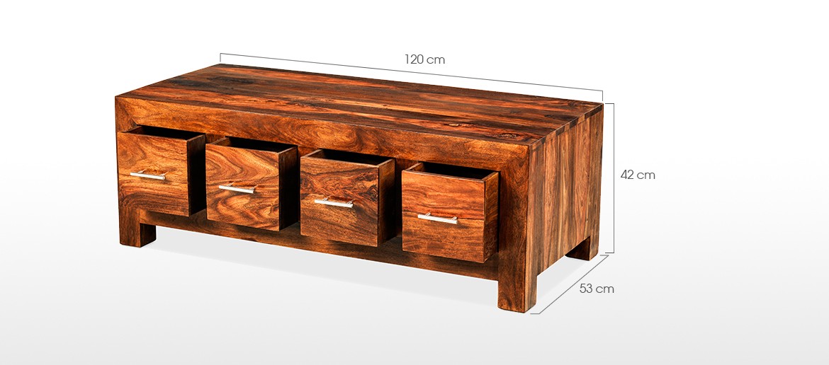 Cube Sheesham 8 Drawer Coffee Trunk
