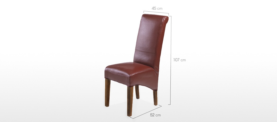 Cube Bonded Leather Dining Chairs Red - Pair