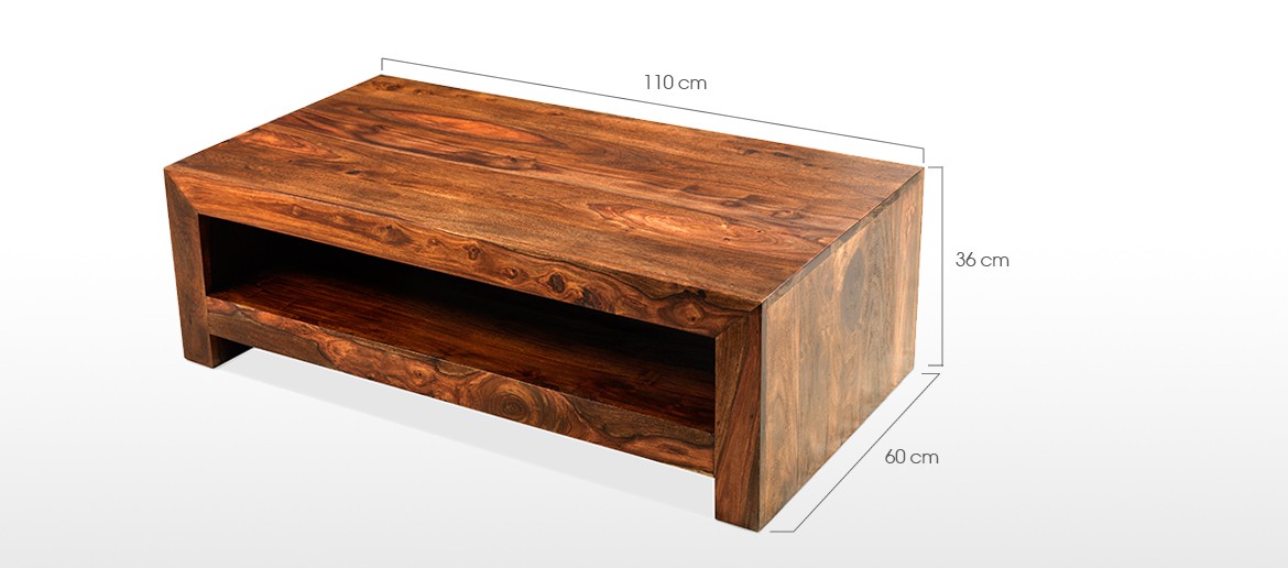 Cube Sheesham Contemporary Coffee Table