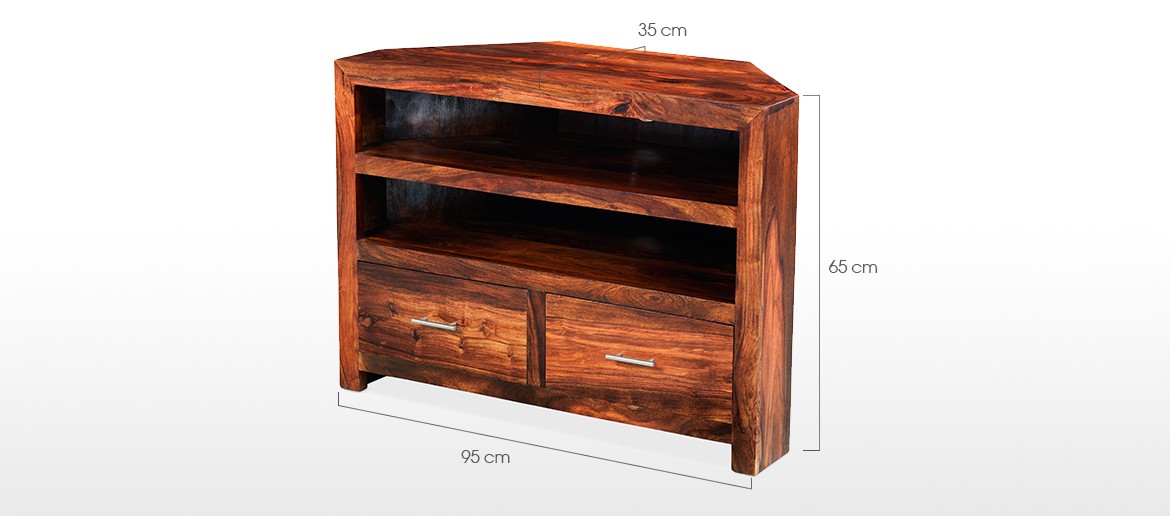 Cube Sheesham Corner TV Cabinet