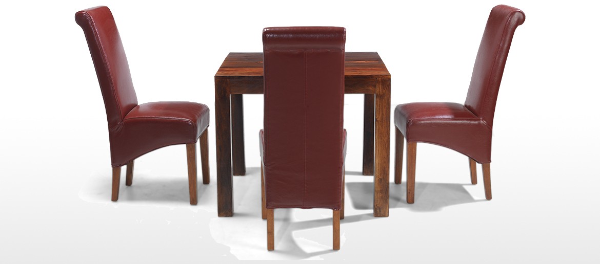 Cube Sheesham 90 cm Dining Table and 4 Chairs