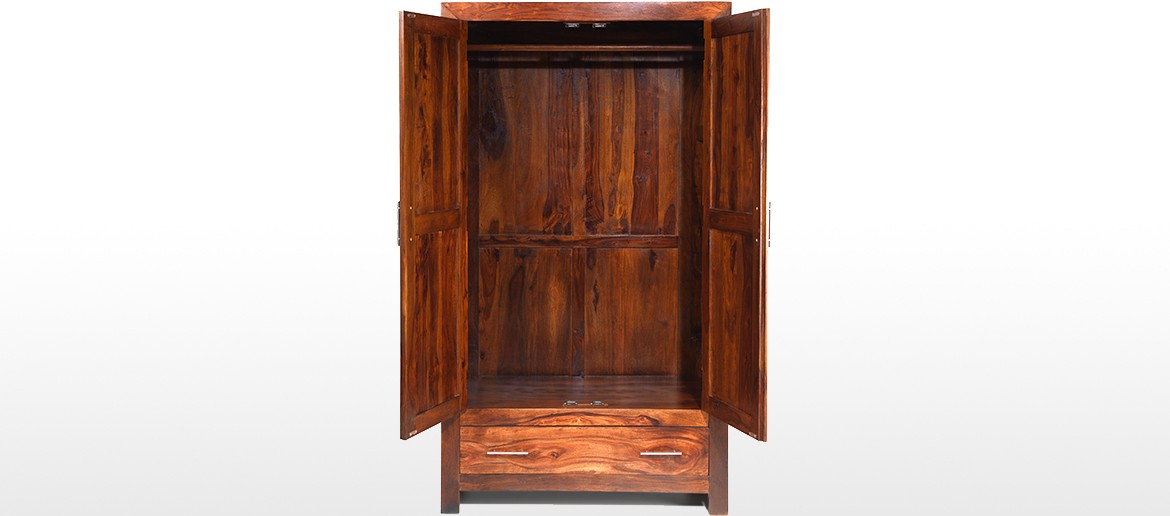 Cube Sheesham Gents Double Wardrobe