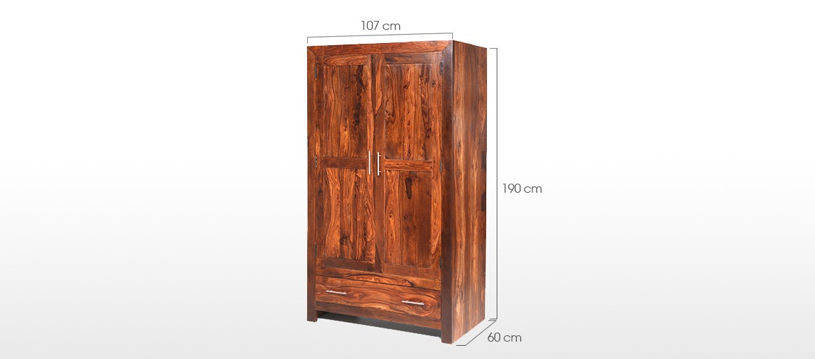 Cube Sheesham Gents Double Wardrobe