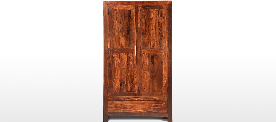 Cube Sheesham Gents Double Wardrobe