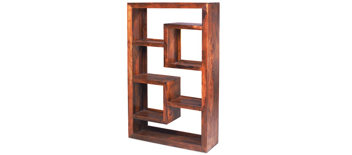 Cube Sheesham Geometric Bookcase