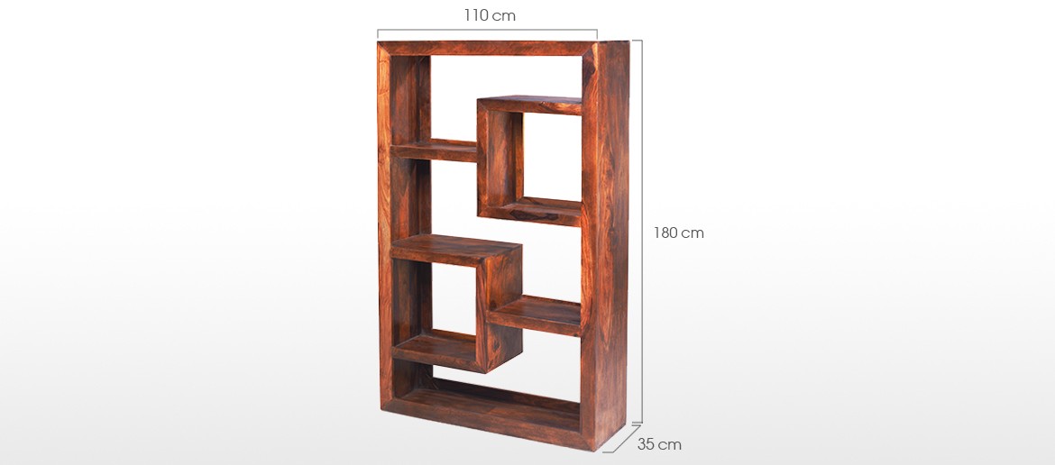 Cube Sheesham Geometric Bookcase