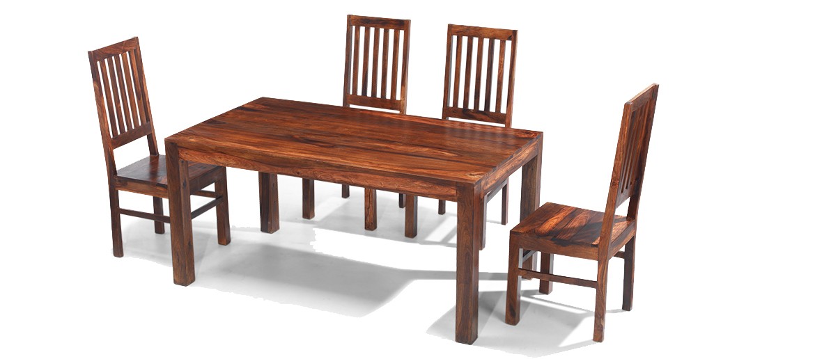 Cube Sheesham 160 cm Dining Table and 4 Chairs