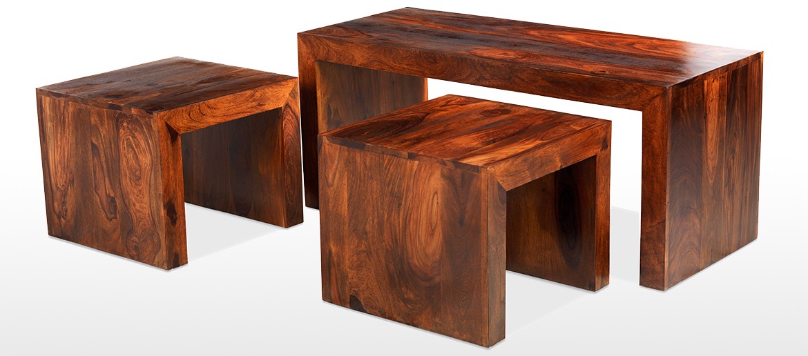 Cube Sheesham Long John Coffee Table