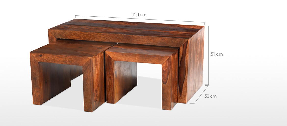 Cube Sheesham Long John Coffee Table