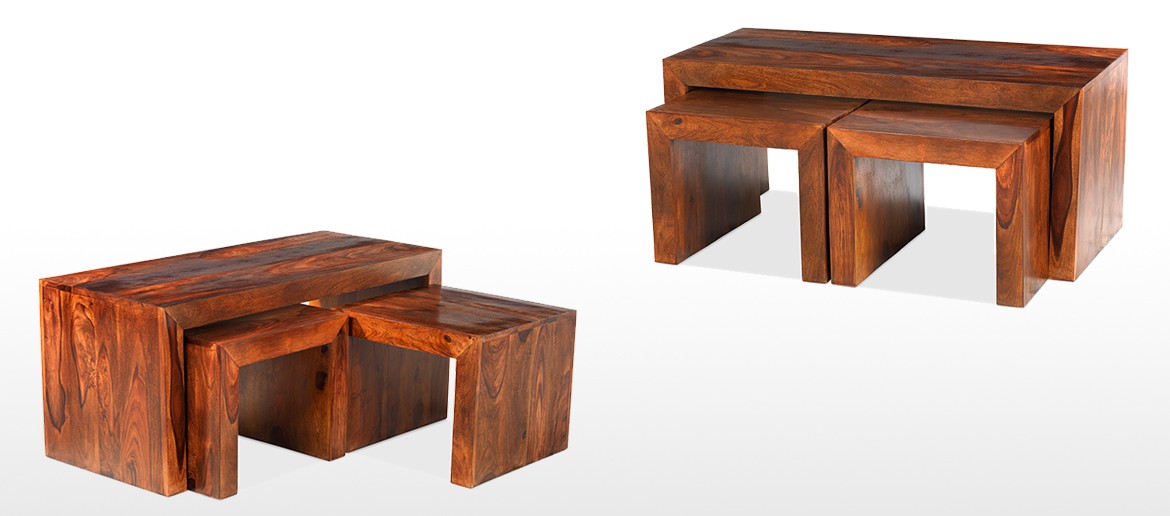Cube Sheesham Long John Coffee Table Quercus Living