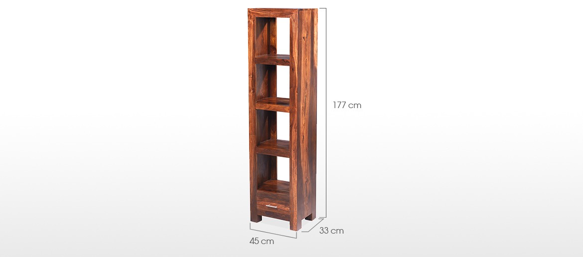 Cube Sheesham Slim Jim Bookcase