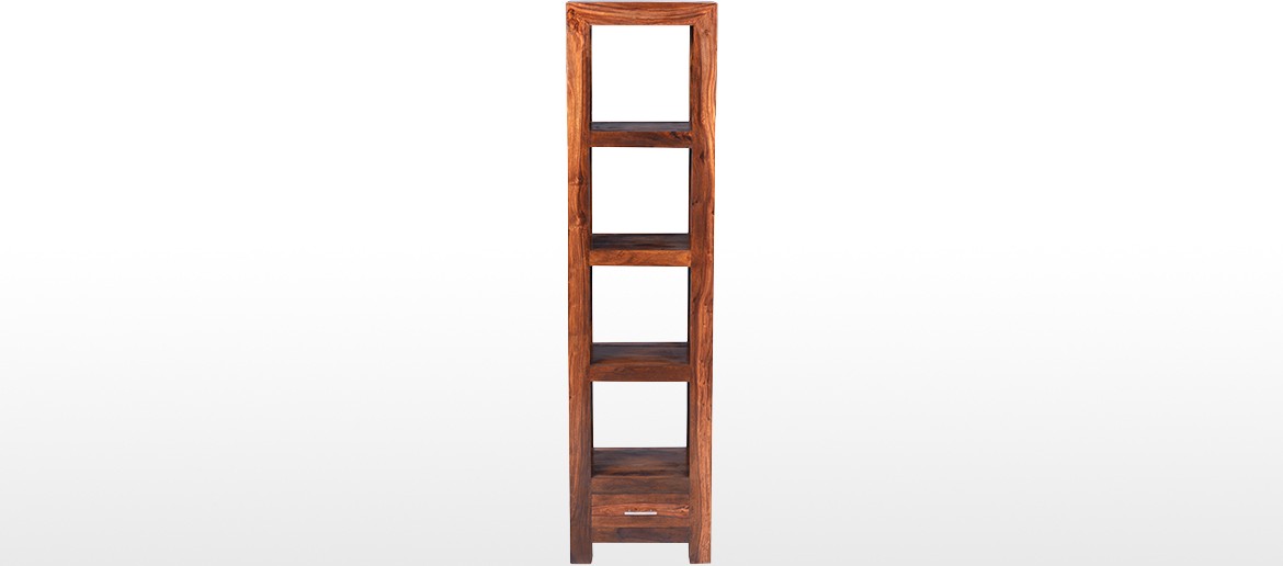 Cube Sheesham Slim Jim Bookcase Quercus Living