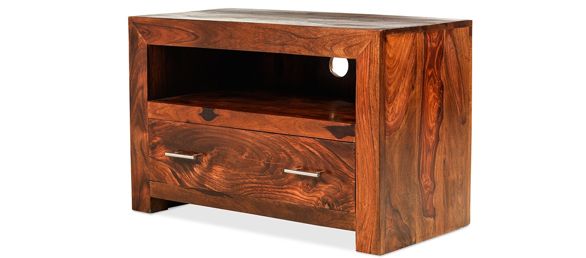 Cube Sheesham Square TV Stand