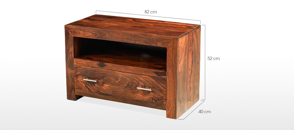 Cube Sheesham Square TV Stand