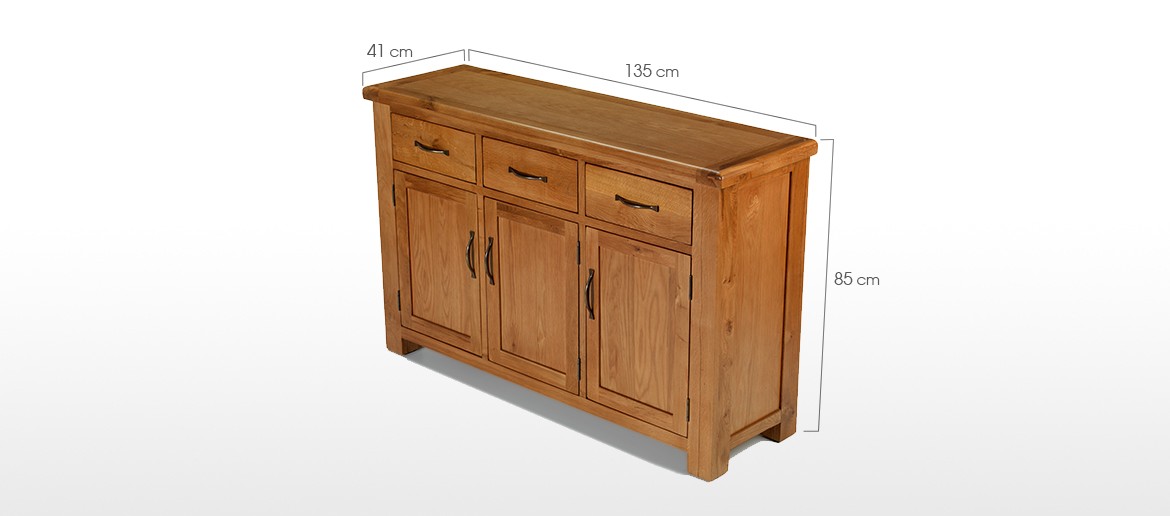 Barham Oak Large 3 Door, 3 Drawer Sideboard