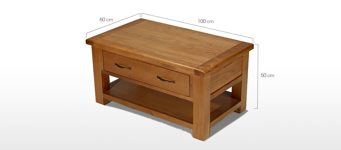 Barham Oak Coffee Table with 2 Drawers