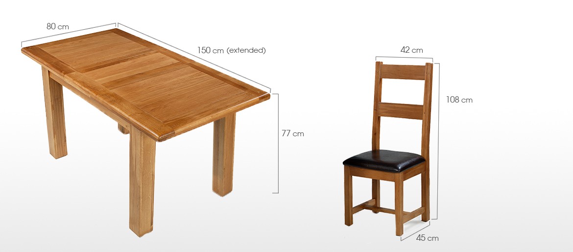 Barham Oak 120-150 cm Extending Dining Table and 4 Chairs