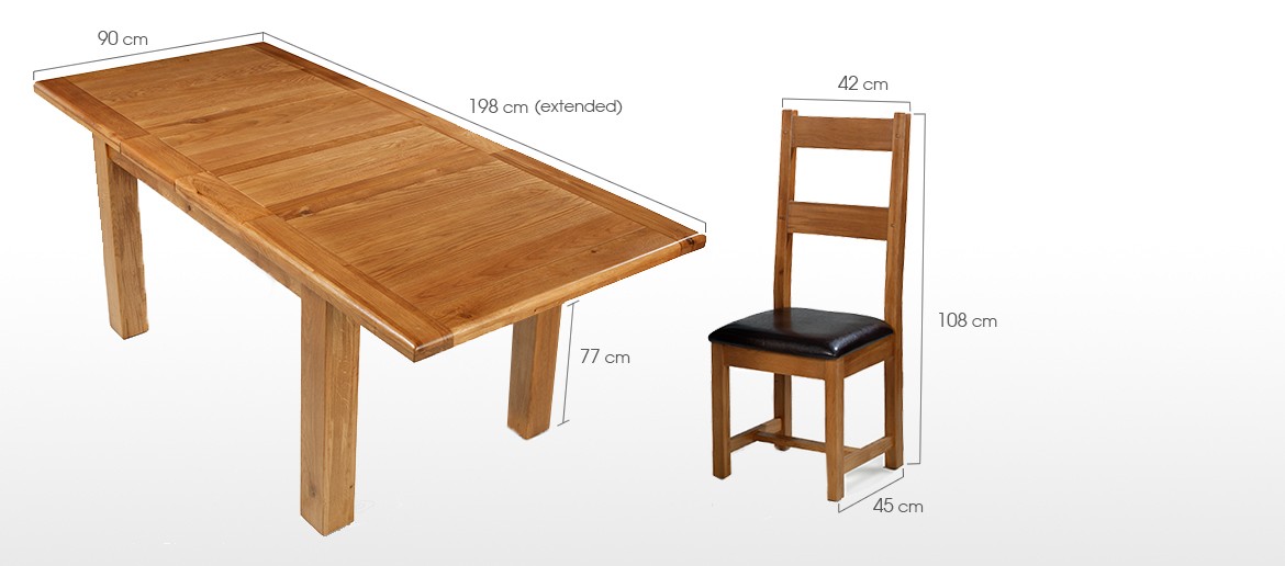 Barham Oak 132-198 cm Extending Dining Table and 4 Chairs