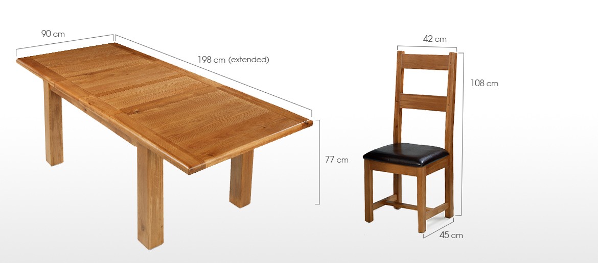 Barham Oak 132-198 cm Extending Dining Table and 6 Chairs