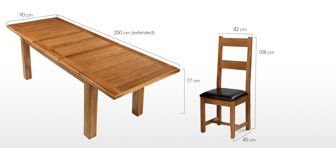 Barham Oak 180-250 cm Extending Dining Table and 10 Chairs